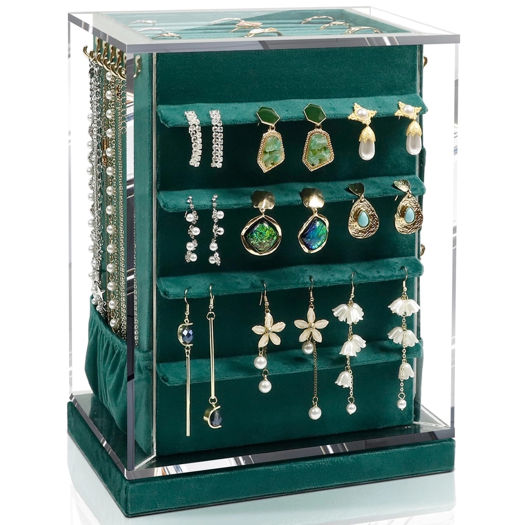 Krabička Kufřík Šperkovnice Na Bižuterii zelená Kamier