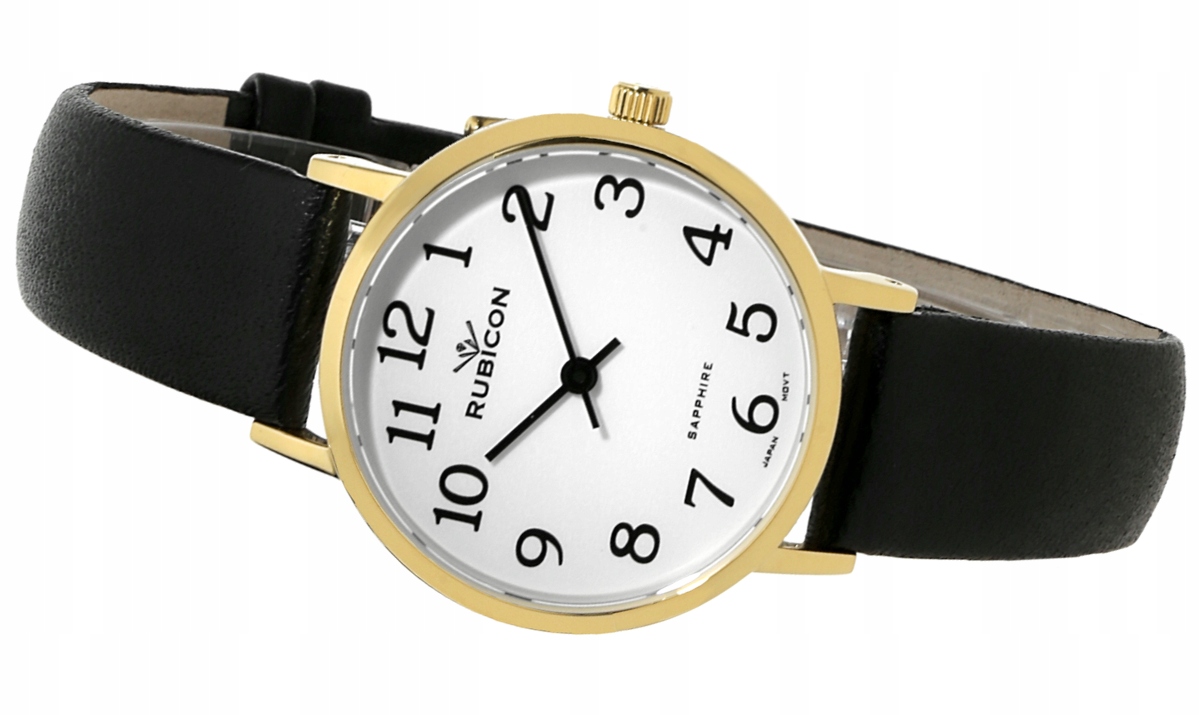Dámské hodinky Rubicon na řemínku RNAD89 zlaté/bílé porcelánové