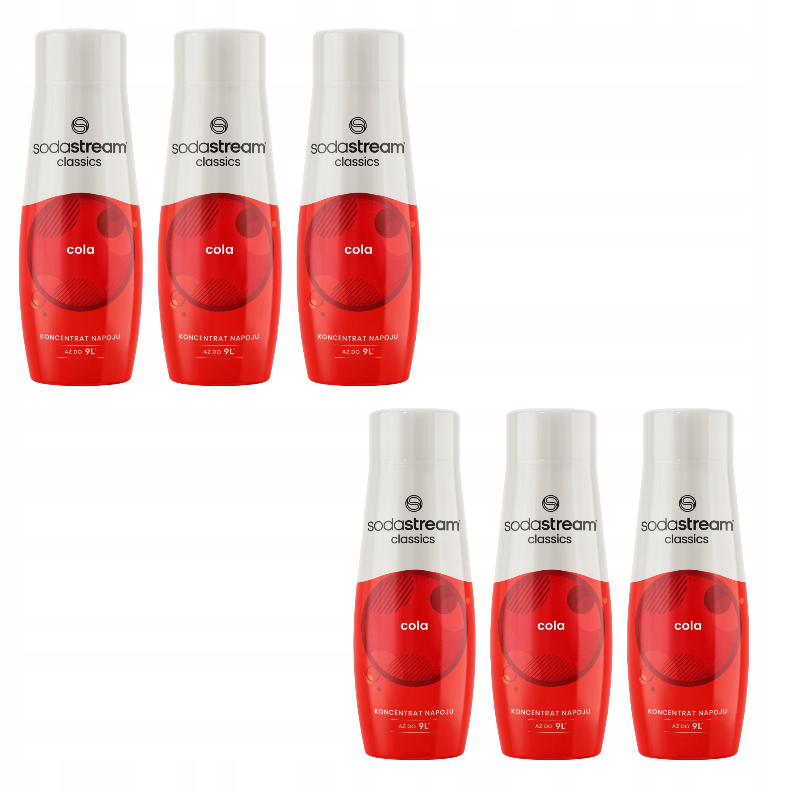 6 x Sirup Koncentrát Cola Classic Do Saturatoru Sodastream 9L Nápoje s 440 ml