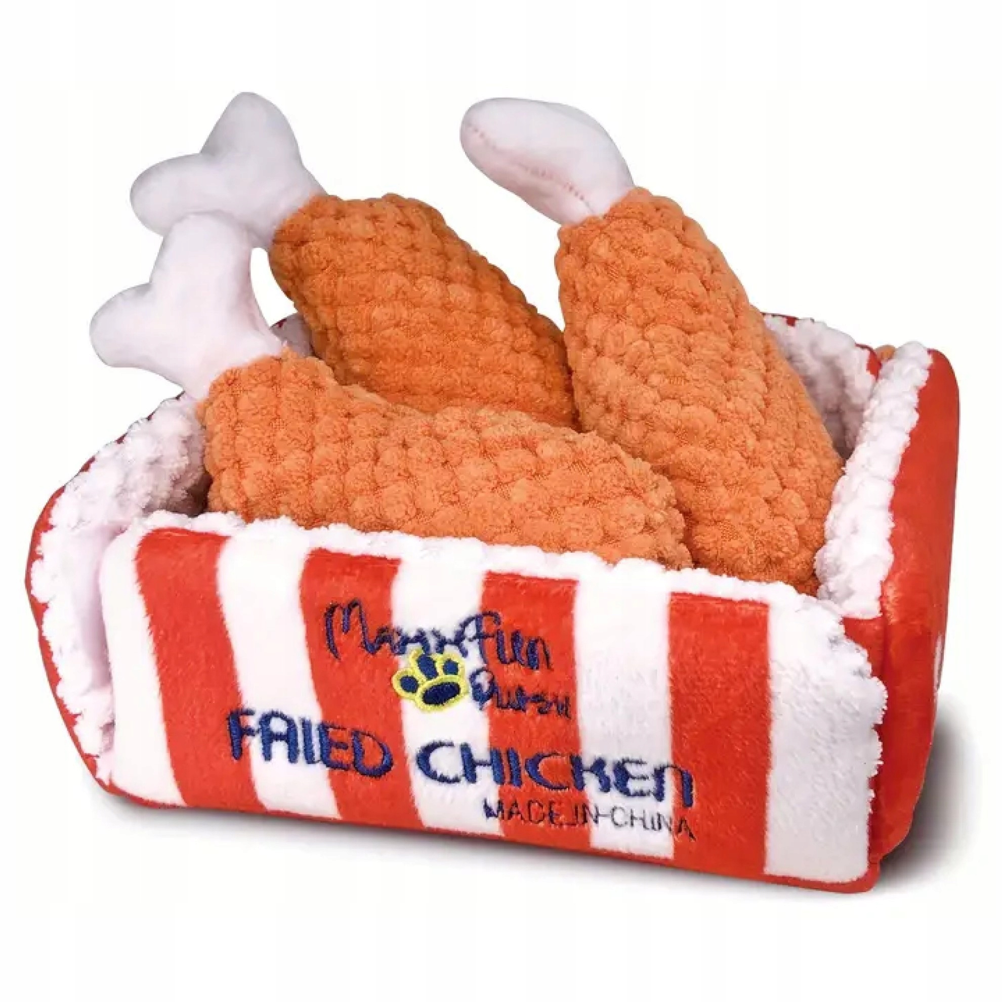 Levně Plyšová Kuřecí Stehna chicken box kfc Hračka S Pískátkem