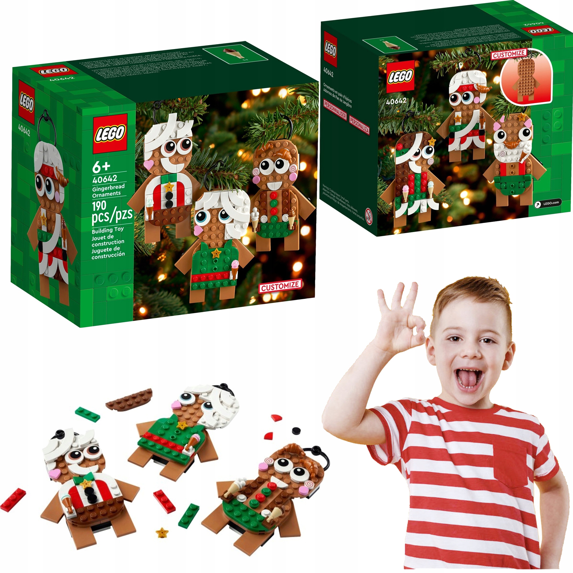 LEGO BRICKHEADZ ORYGINALNA BOMBKA CHOINKOWA PIERNIKOWA OZDOBA CIASTEK 3 W 1