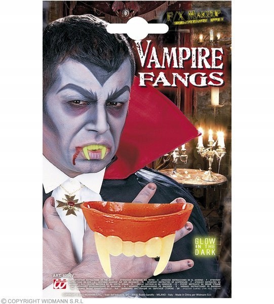 KŁY ZĘBY WAMPIRA ŚWIECĄCE W CIEMNOŚCI HALLOWEEN Typ zęby