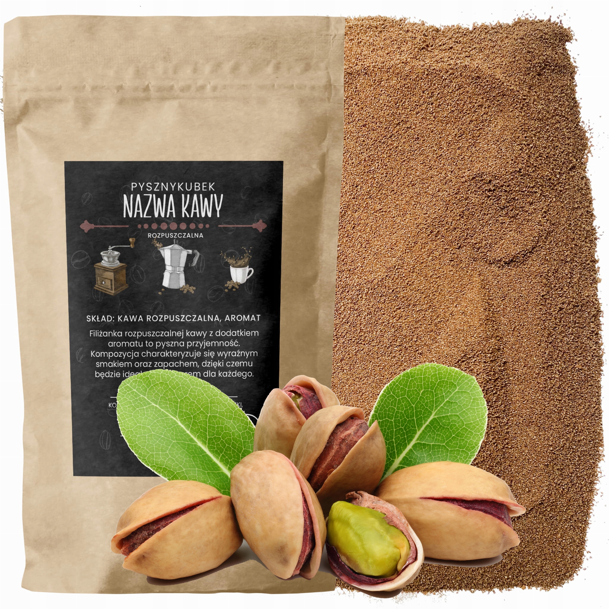 Kawa Rozpuszczalna smakowa Pistacjowa 1000G 1KG