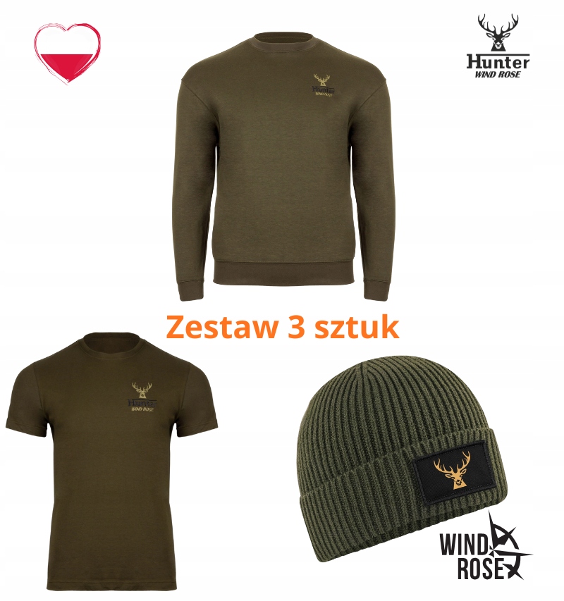 Lovecký Set mikina tričko čepice Akce!- L