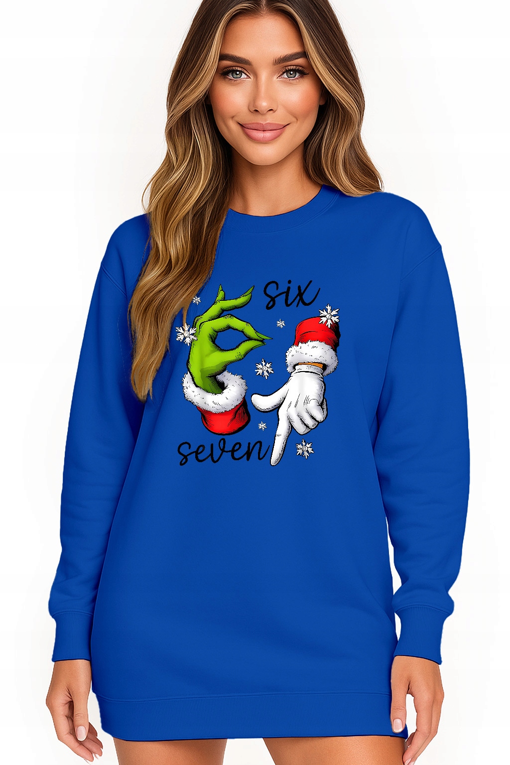 Mikina Vánoční Oversize Šaty Six Seven 67 Grinch Dárek XL