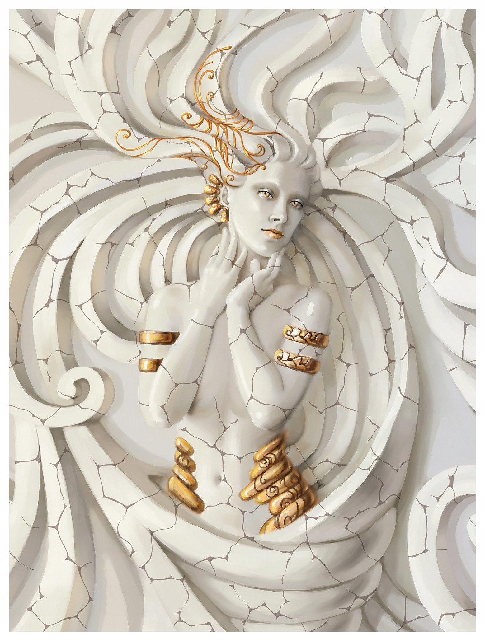 Fototapeta flizelina Zlatá abstrakce ženy tanec portrét 206x275 lepidlo