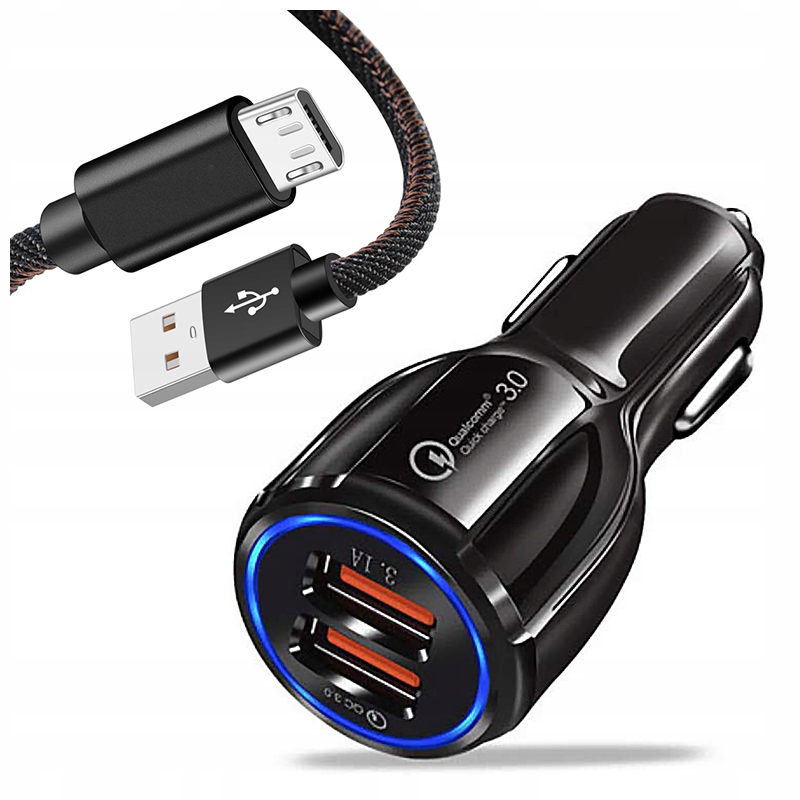 

Ładowarka Samochodowa Kabel Micro Usb Qc 3.0 Mocna