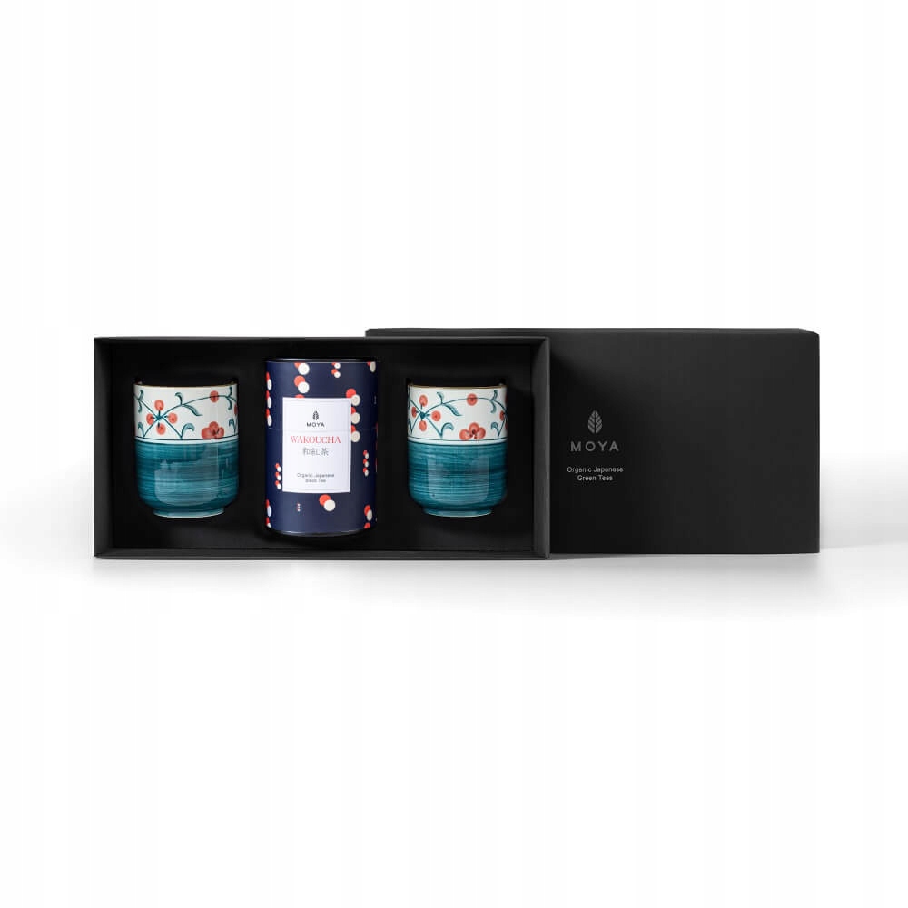 Dárková sada – organický černý čaj Moya Wakocha a 2 hrnky Sanza