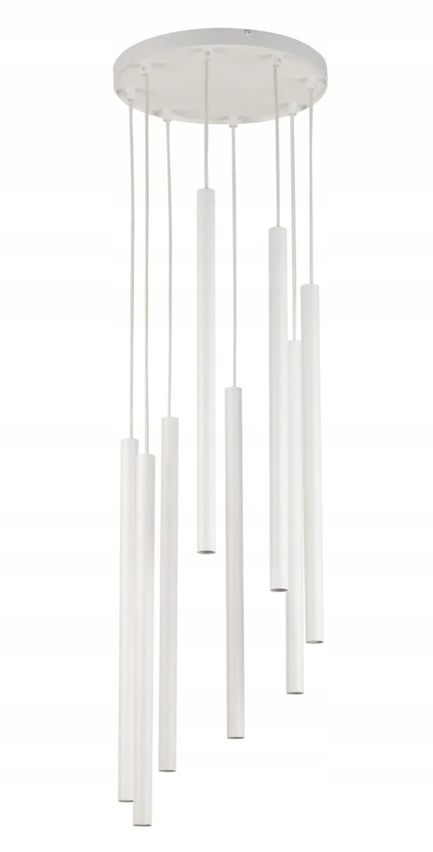 Moderná dekoratívna závesná lampa okrúhla, biela nad stolom, 8 bodov Sigma