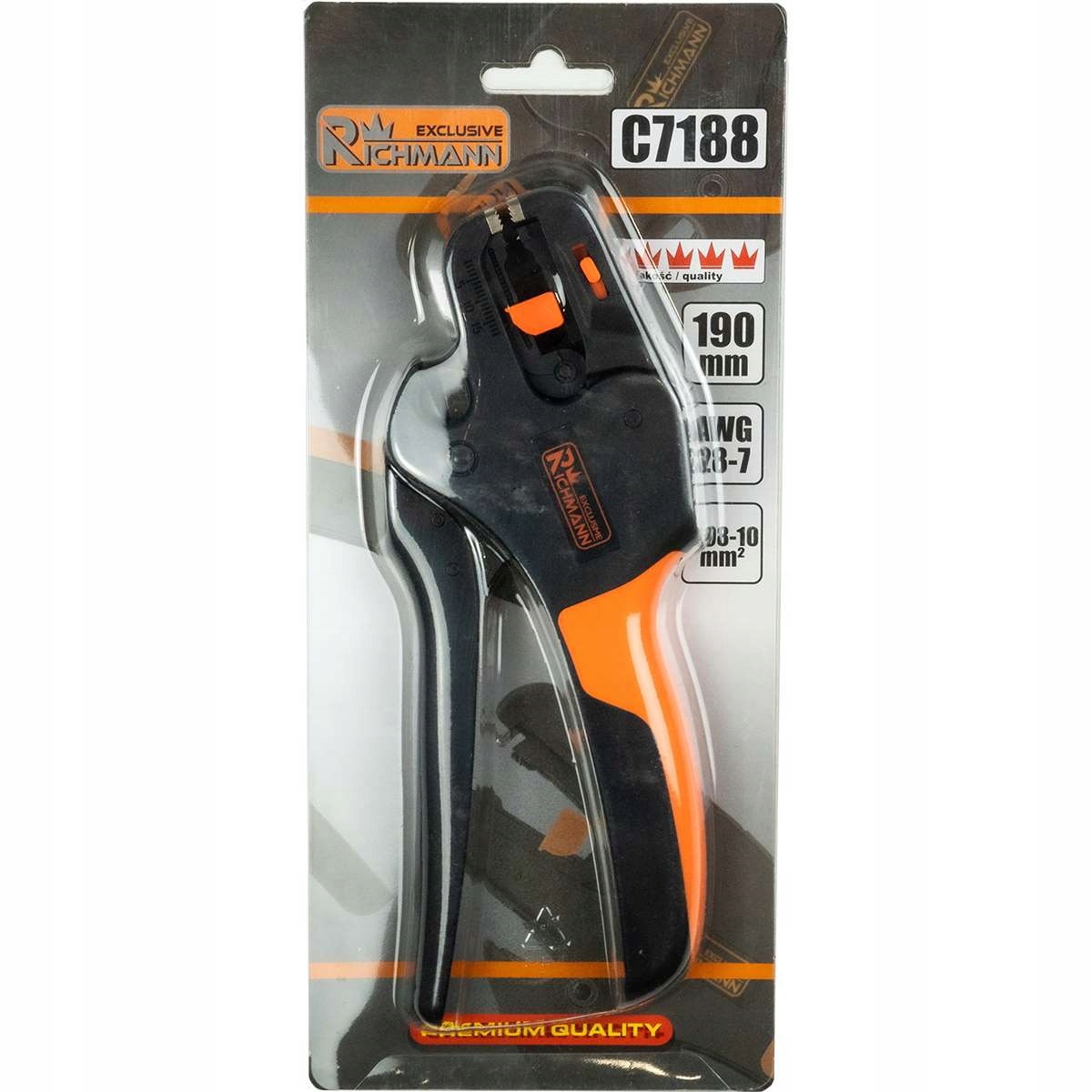 SZCZYPCE DO ŚCIĄGANIA IZOLACJI AUTOMATYCZNE 0,08-10MM2 190MM RICHMANN C7188 Marka RICHMANN