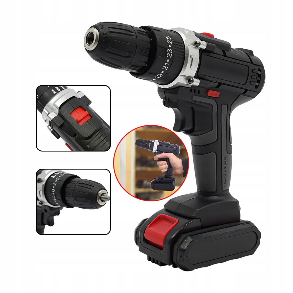 Akumulátorová Vrtačka 48 V S Funkcí Kladiva, 2 Lithium-iontové Led Baterie