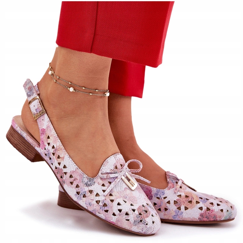Dámské Ažurové Baleríny S Odkrytou Patou Mašlička Jezzi Multicolor 37