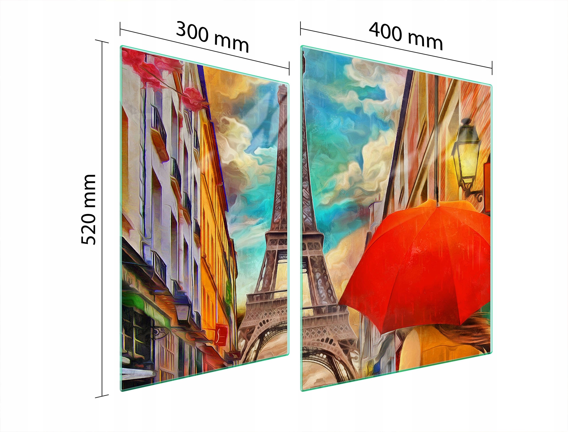 Skleněná Ochranná Deska Na Sporák 70x52 Paříž Tvrzené Sklo