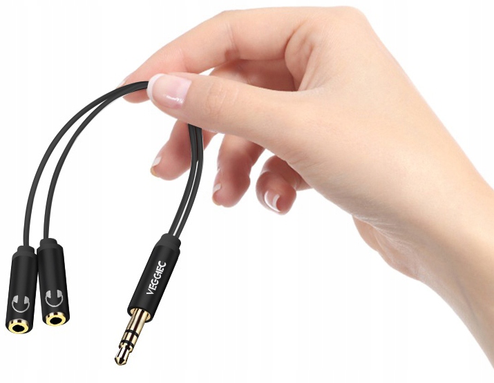 KABEL ROZDZIELACZ MINI JACK 3,5MM VEGGIEG AUX OFC Złącza minijack (3,5 mm) - 2x minijack (3,5 mm)