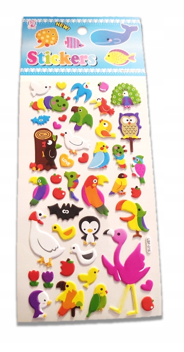 NAKLEJKI SAMOPRZYLEPNE PTAKI FLAMING PTASZKI