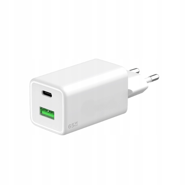 Ładowarka Uniwersalna :65 W: iPHONE; Samsung; 2xUSB Qc 4+;GaN ;+ Kabel