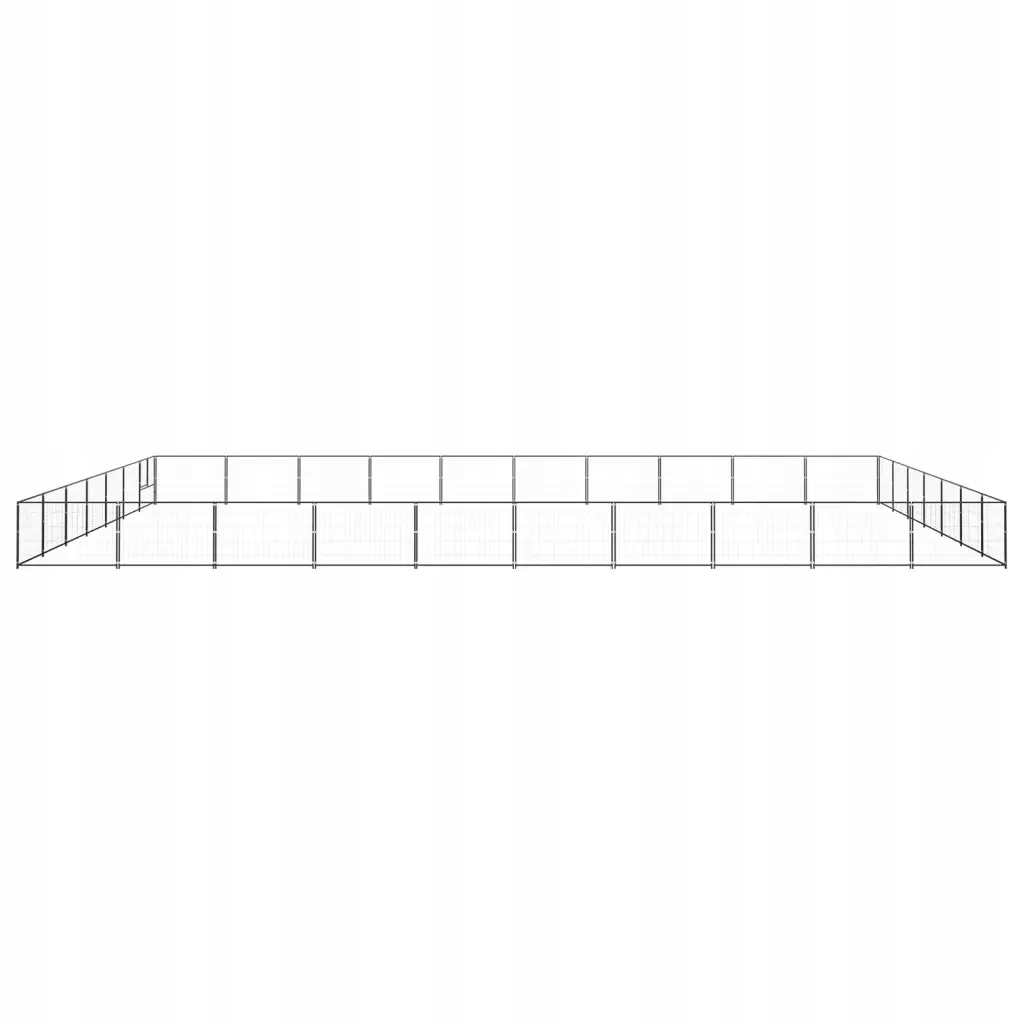 Levně vidaXL Kotec pro psa, černá, 70 m², ocelová