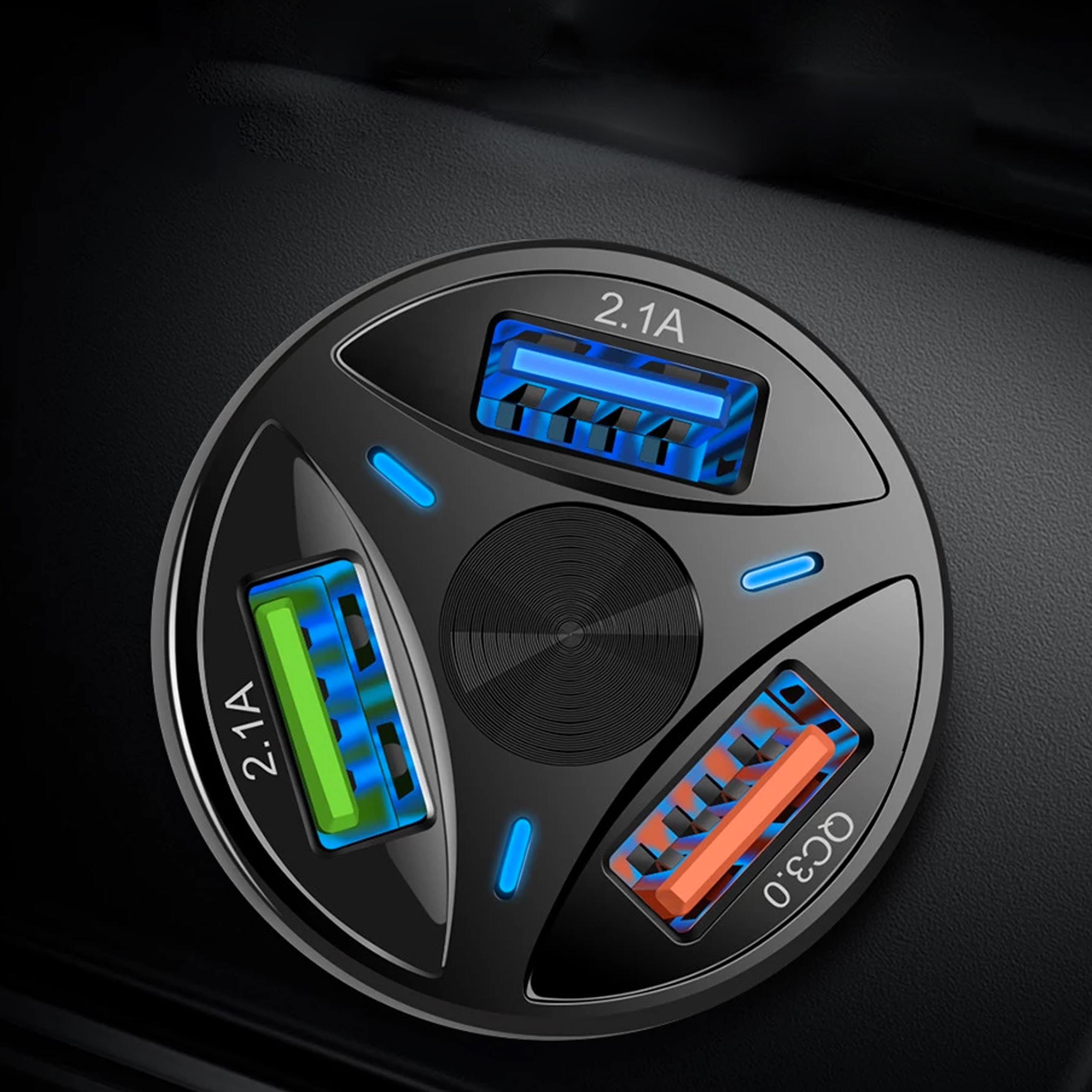 6A ŁADOWARKA SAMOCHODOWA USB QUICK CHARGE 3.0 LED Prąd wyjściowy 6000 mA