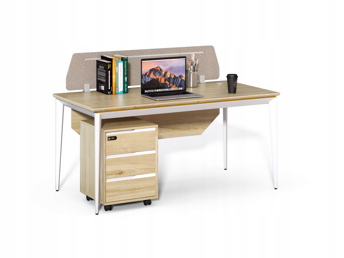 Kancelársky stôl s kontajnerom Houseland Profit Max 01 1608 dub/biely