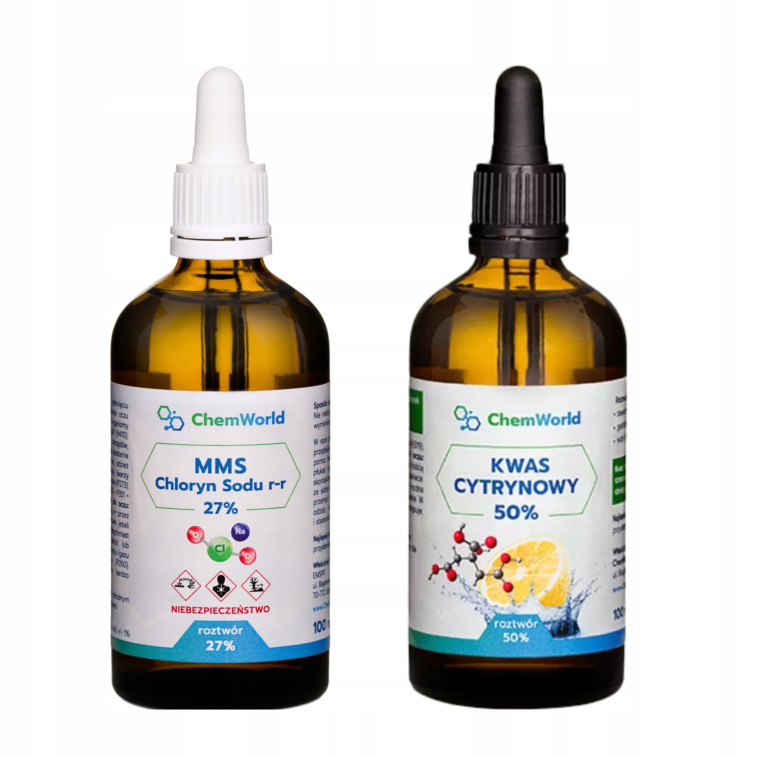 

Mms Chloryn Sodu 27%+KWAS Cytrynowy 50% ChemWorld