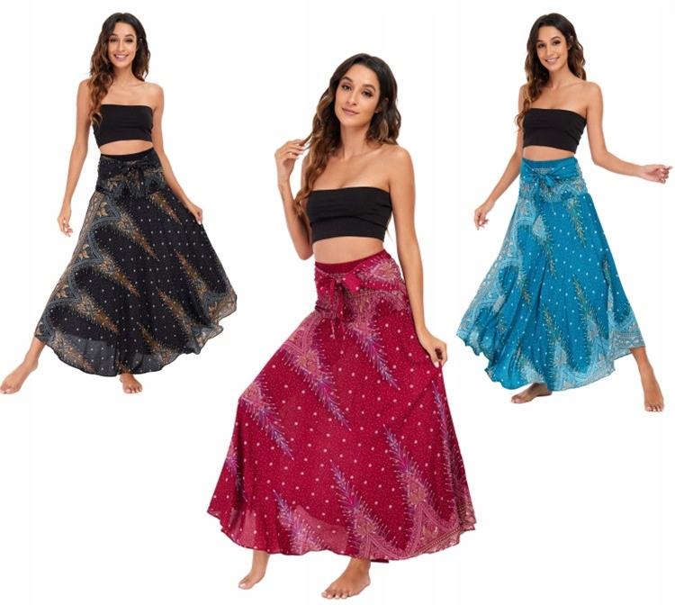 ZWIEWNA DŁUGA SPÓDNICA DAMSKA MAXI DO KOSTEK BOHO Linia tall (dla wysokich)