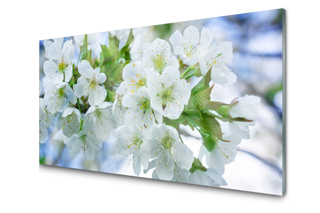 

Panel szklany Płytka Kwiaty Drzewo 120x60 + Klej