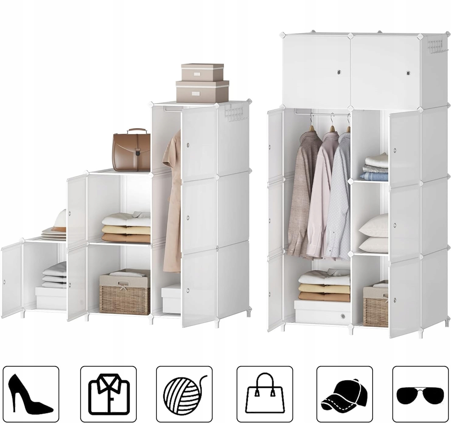 Szafa JOIISCOPE BIAŁA 16 kostek Wysokość mebla 147 cm