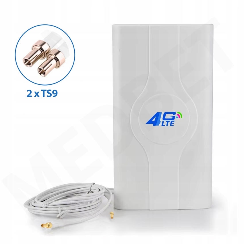 DUŻA MOCNA ANTENA GSM LTE 3G 4G 5G WiFi DO MODEMÓW ROUTERÓW 44 dBi 2 x TS9
