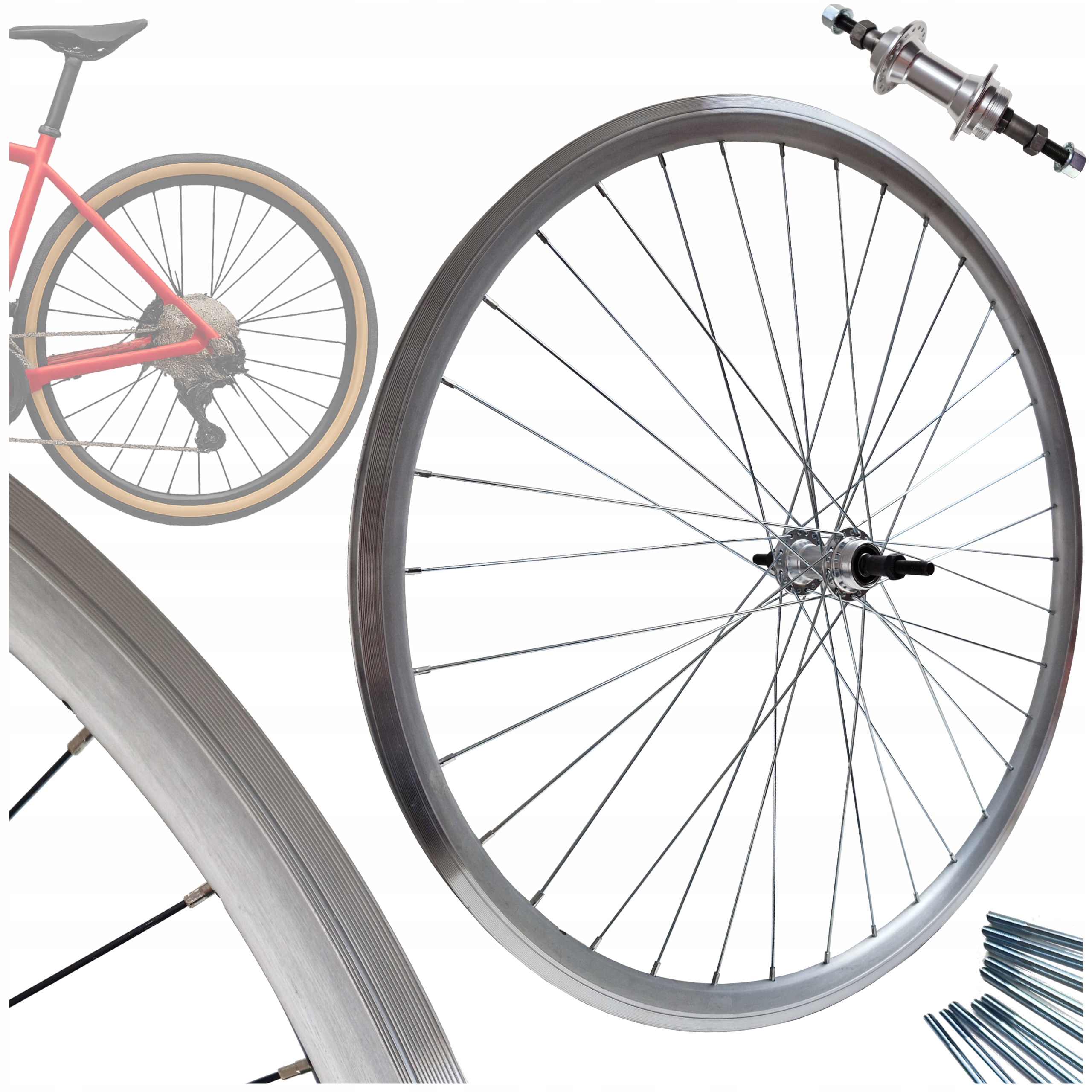 Kolo Zadní 28 Palců Epicycle Rivo 19 Vb EP-11BS Stříbrné Zesílené