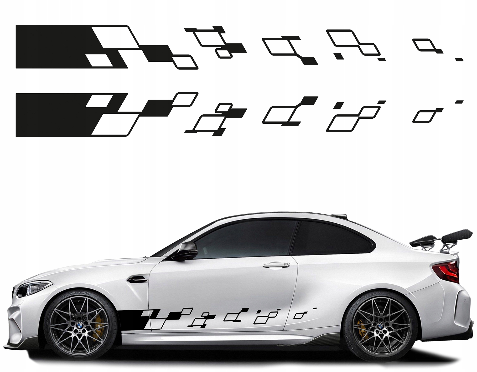 samolepky Na Bok Auta Pásky Pásy 200x20 cm