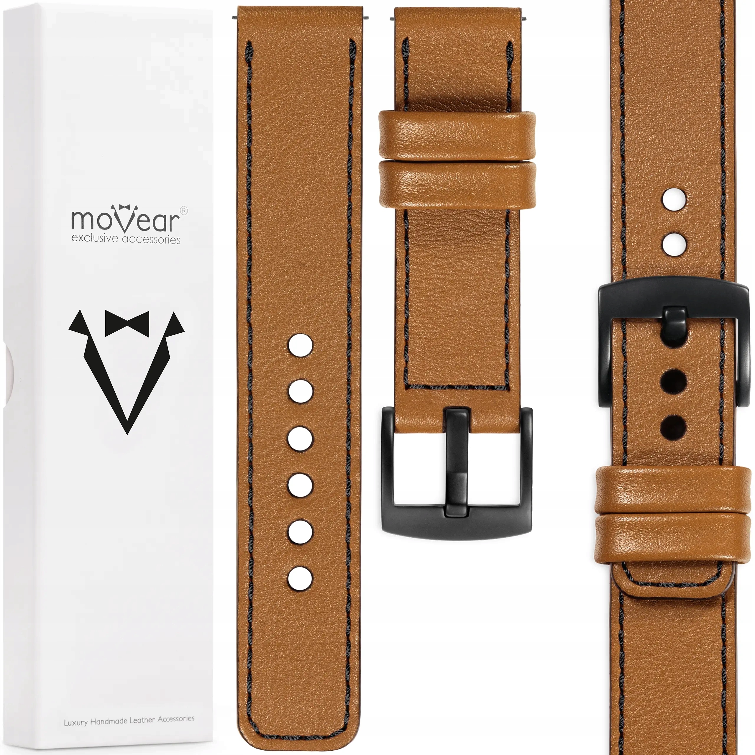 Kožený řemínek pro Huawei Watch 20 mm GT2 GT3 3 2 43/42 Elegantní Movear