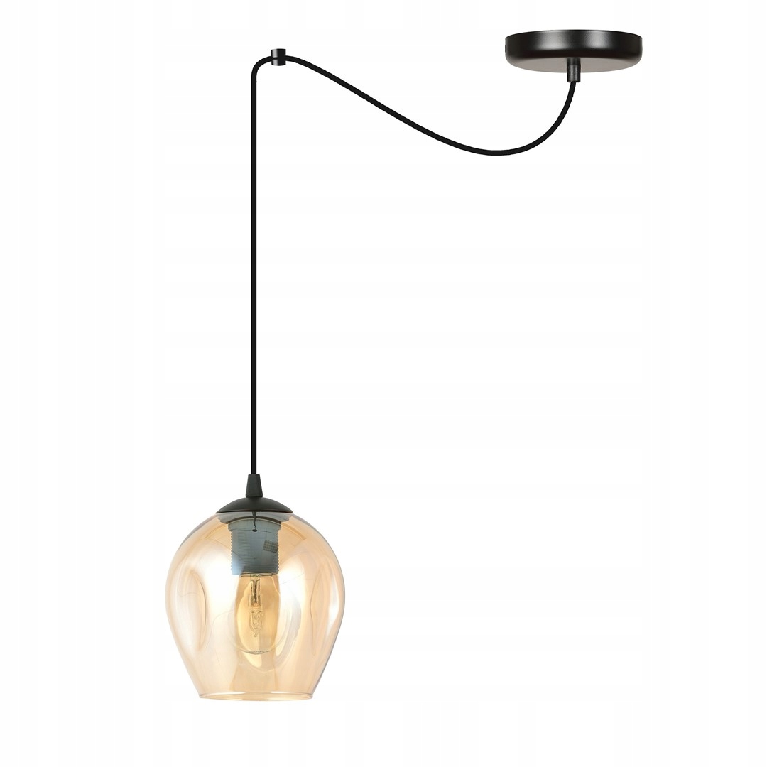 Moderní závěsná lampa s medovým stínidlem Emibig Level 1, nastavitelná