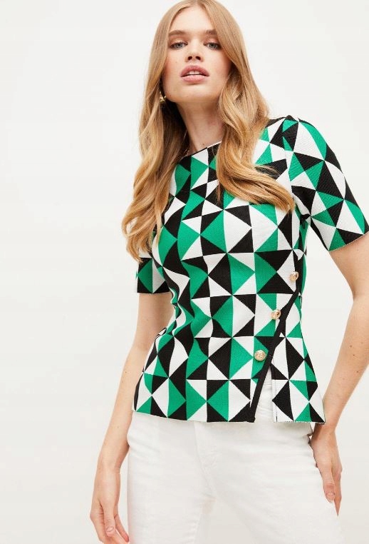 Karen Millen Bluzka Damska We Wzór Casual S 1YŁD