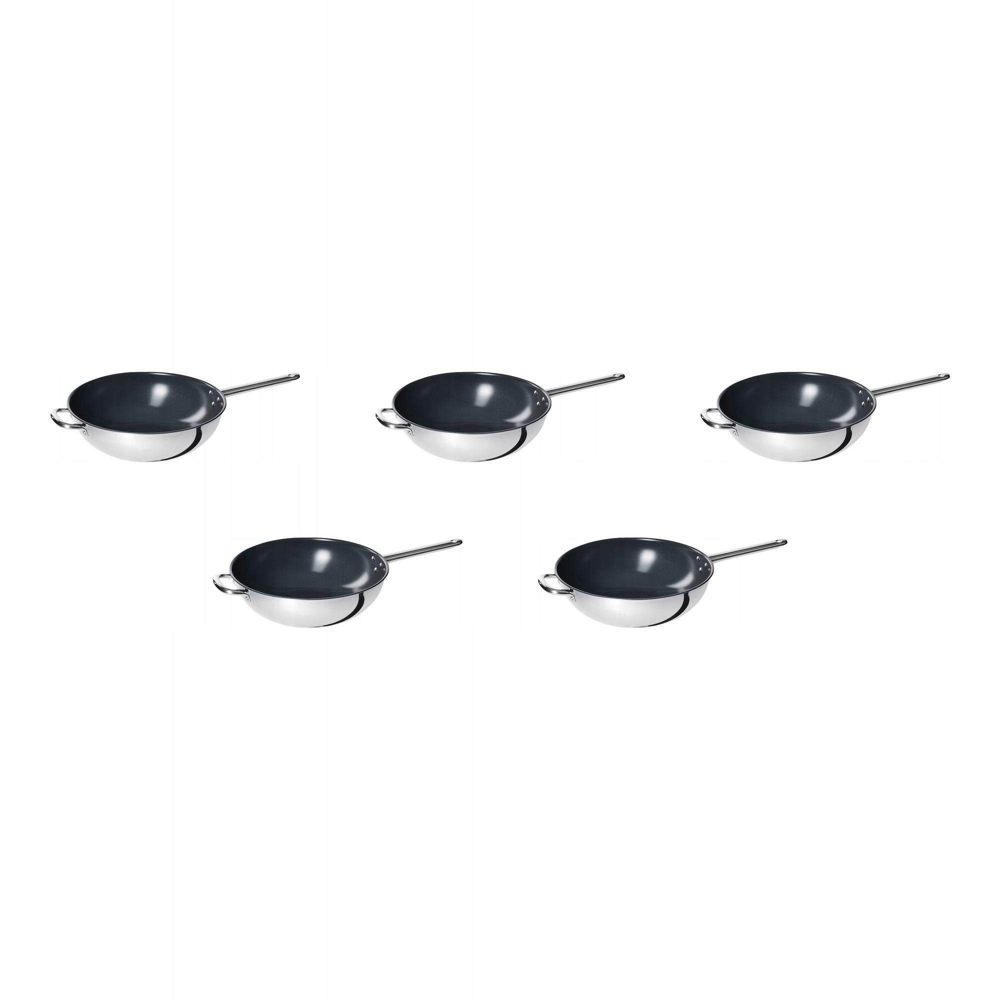 5 ks Ikea 365 Wok nerezová ocel 32 cm, nepřilnavý povrch