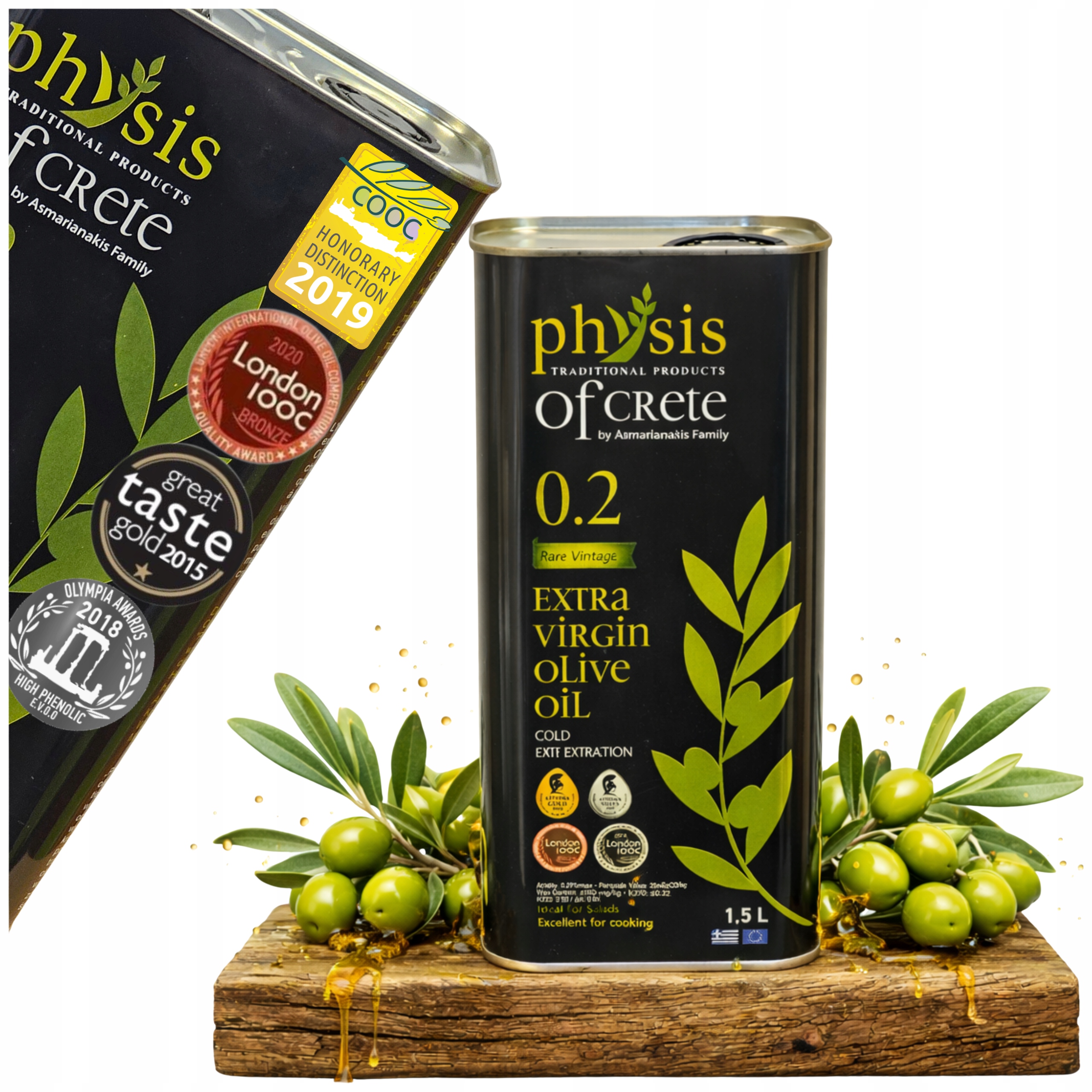 Extra panenský olivový olej 1,5L Physis of Crete Čerstvá Sklizeň 2026 0,23%