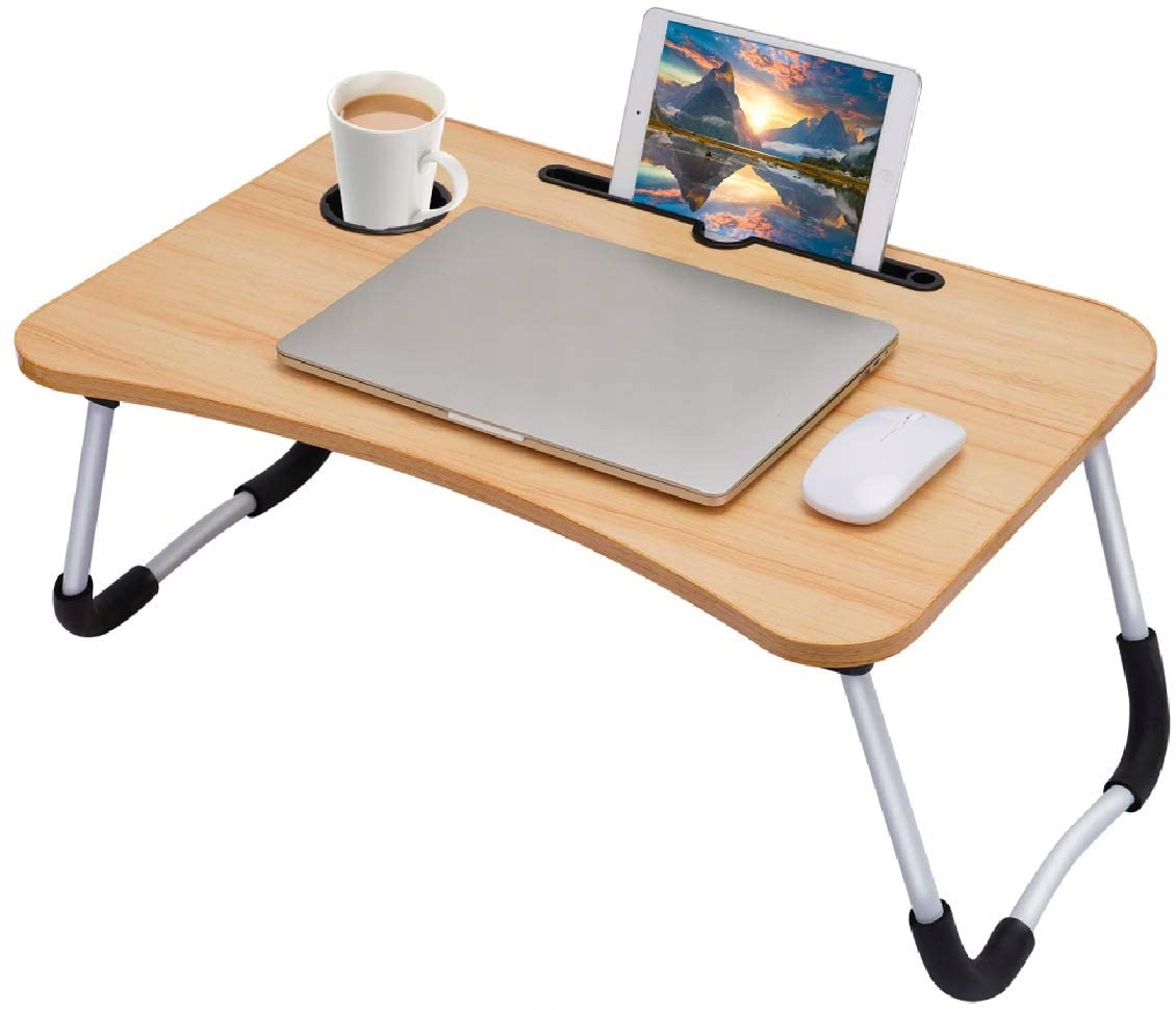 

Drewniany składany stolik podstawka laptop tablet