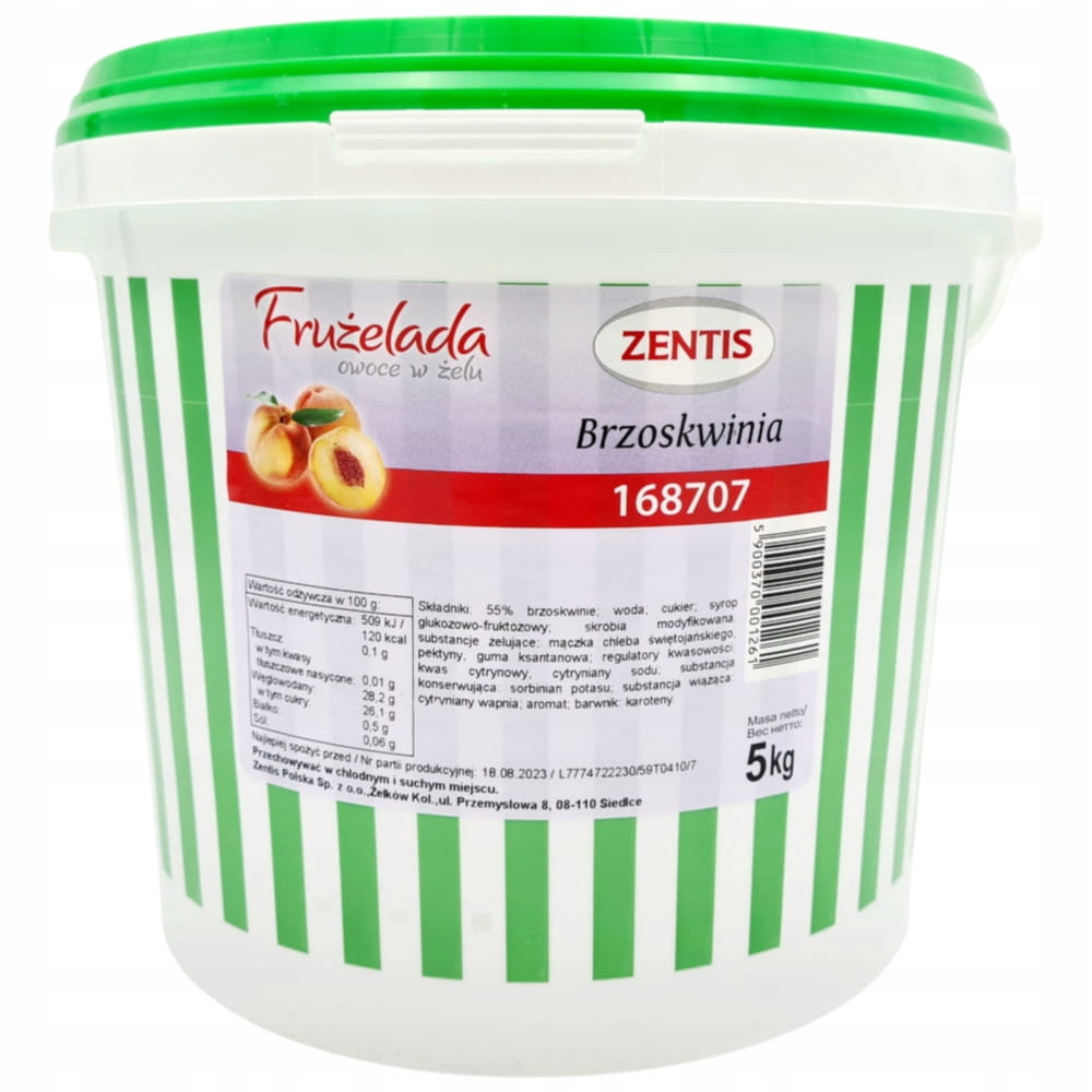 Brzoskwinia 55% owoce w żelu Frużelada Zentis 5kg