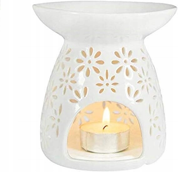 Svícen Keramická Vonná Lampa na vosk olejových svíček Bílá