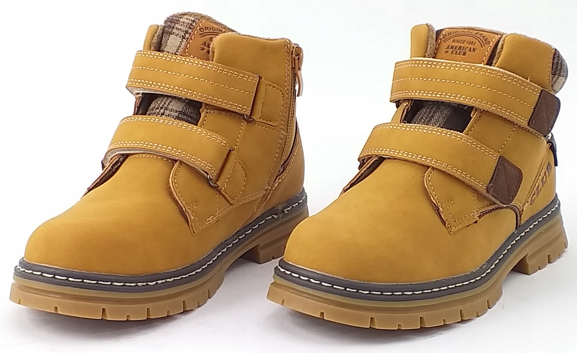 TRZEWIKI chłopięce ciepłe TRAPERY XD 103 /23 Buty zimowe AMERICAN CLUB 32 Kolor beżowy