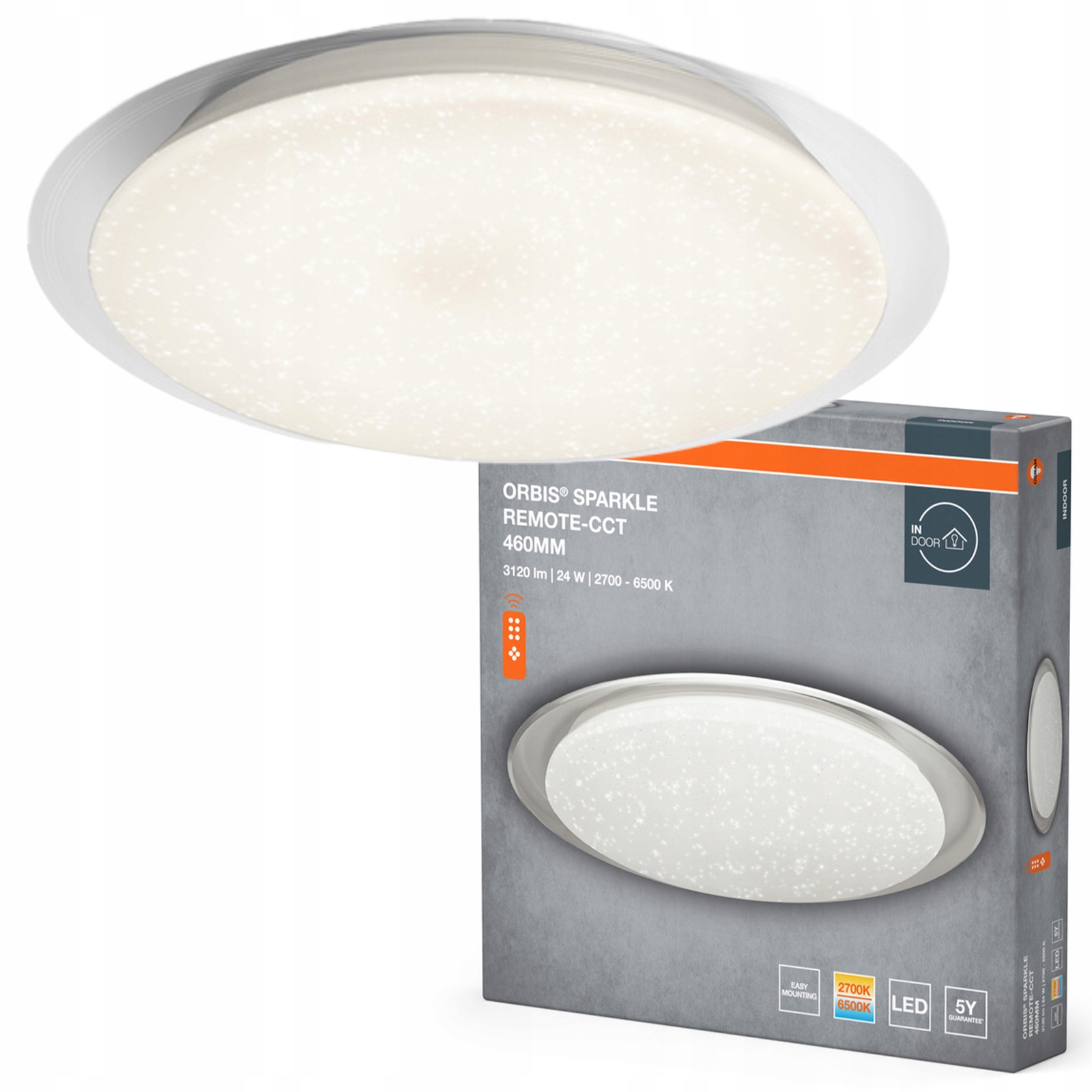 Stropné Svietidlo Led nástenné svietidlo 28W 2000lm 2800-6000K Cct Biely Orbis Osram
