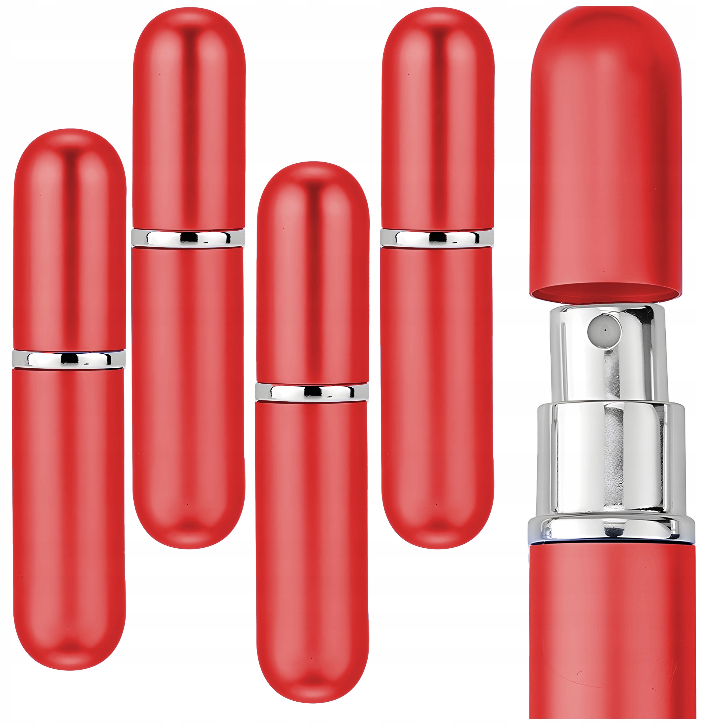5X ATOMIZER PODRÓŻNY DO PERFUM FIOLKA NA 6ml CZERWONY BUTELKA NA PERFUMY