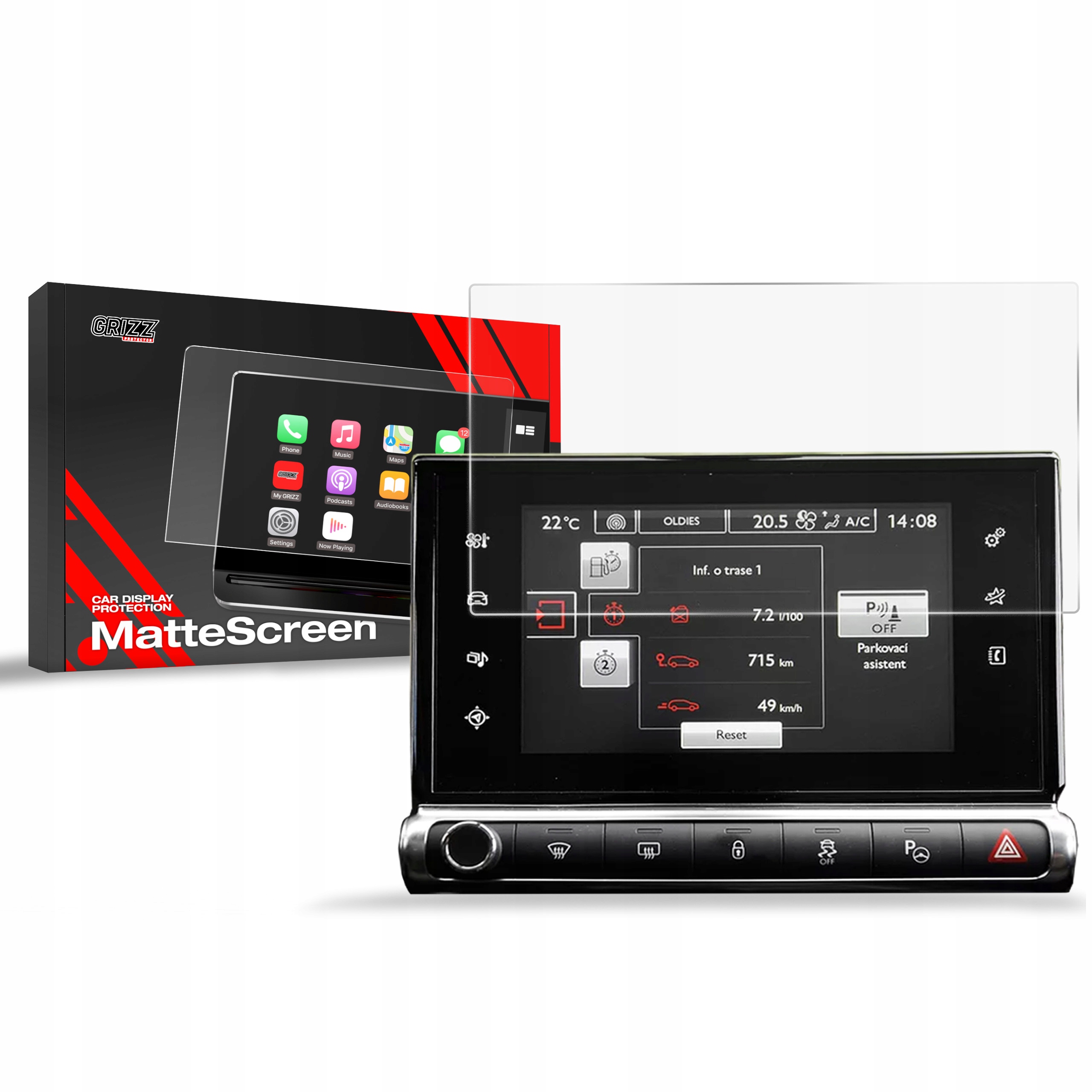 Ochranná fólie displeje (matná), Citroen C4 Cactus, 2014-2020