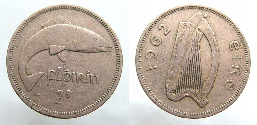 5121. IRLANDIA, FLORIN (2 SZYLINGI) 1962