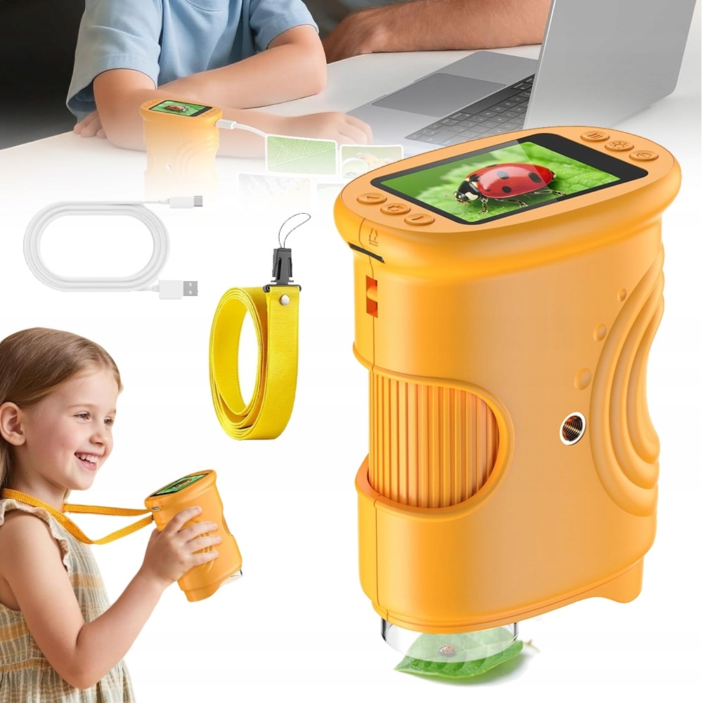 Dětský mikroskop, přenosný kapesní mikroskop s 1000x zvětšením