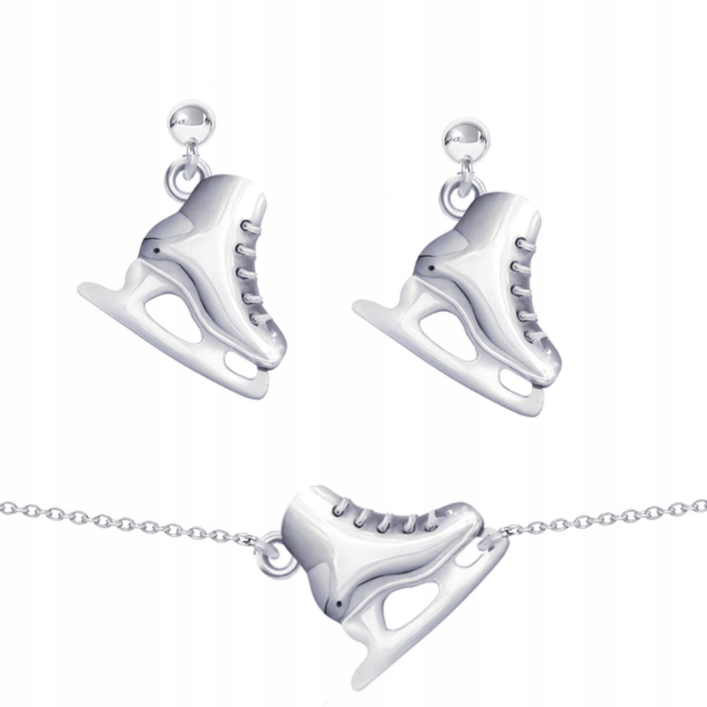 Sada stříbrných šperků Krasobruslařská brusle Figurovky Stříbro 925