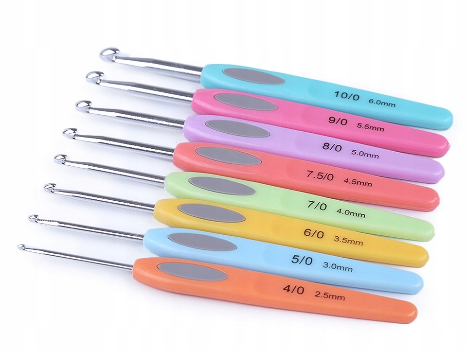 Zestaw szydełek aluminiowych z rączką 2,5 6 mm