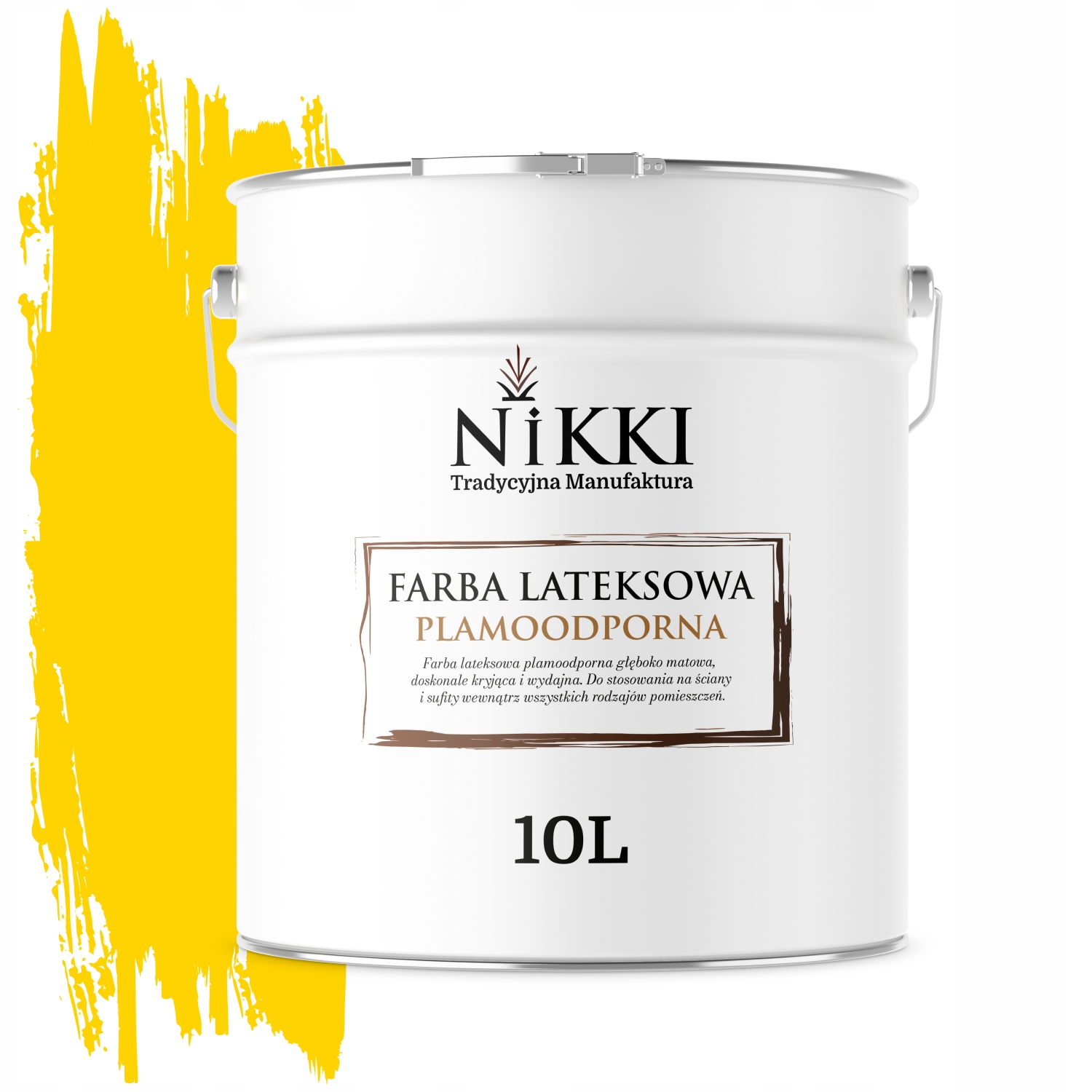 Latexová Farba Odolná Voči Škvrnám Žltá Intenzívna H6967 10L Hlboká Matná