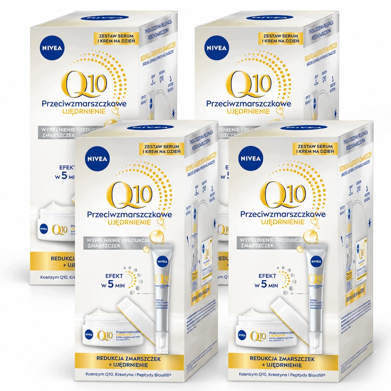 Nivea Q10 Sada vyplňujících sér krém proti vráskám SPF15 x4