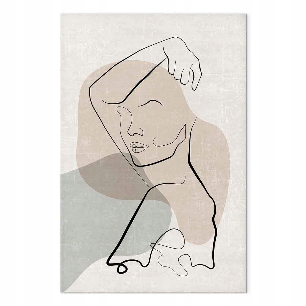 Obraz na plátně Obraz na plátně Grafika Line art Postava Žena Scandi Boho 80x120