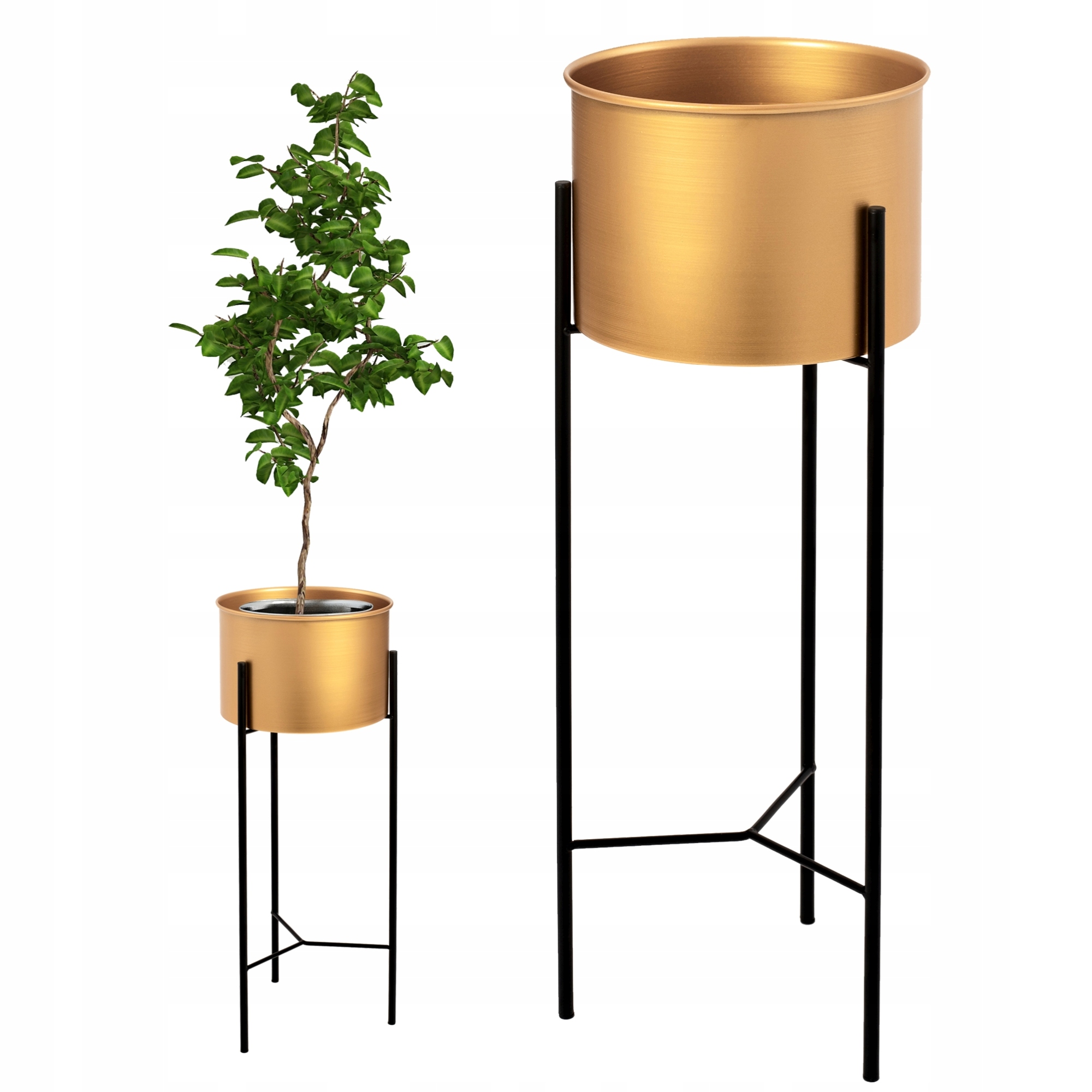 

Kwietnik Metalowy Stojak Pod Donicę Złoty 50 cm